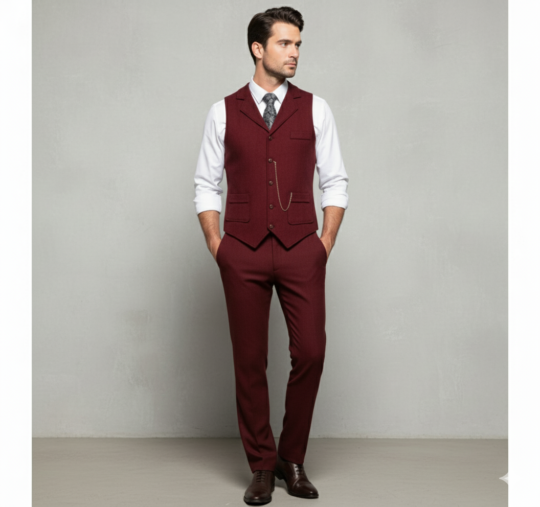 Herren Weste mit Fischgrätenmuster | Elegant & Modern | Herbst/Winter