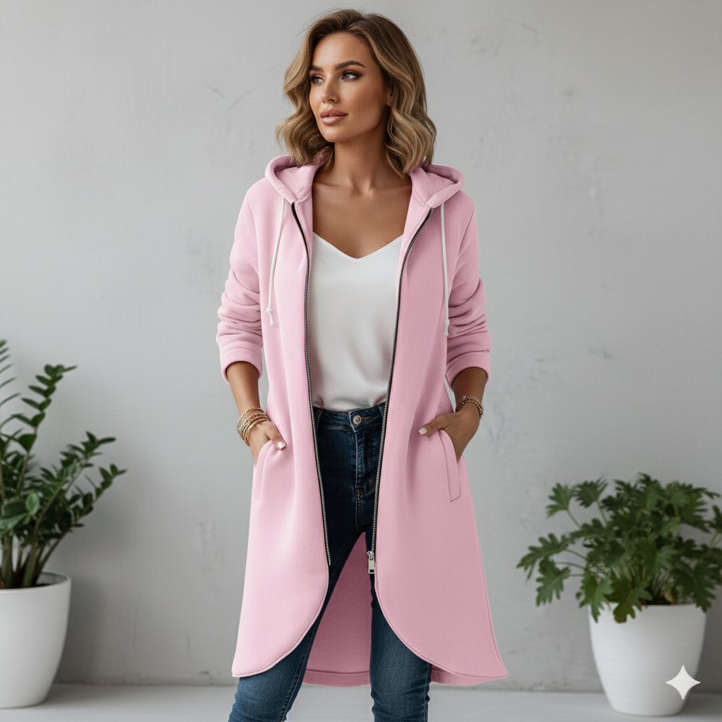 Damen Sweatjacke mit Kapuze & Reißverschluss | Herbst/Winter