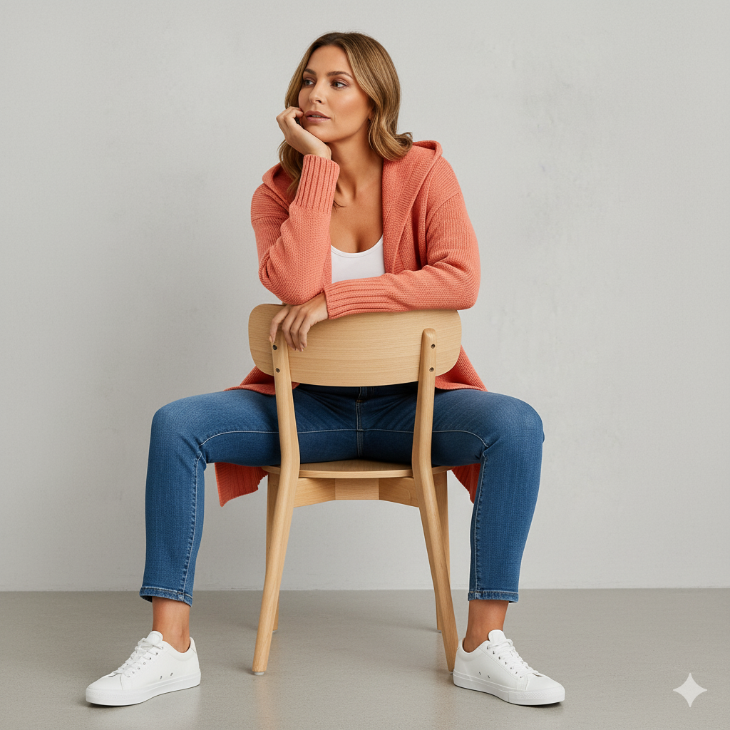 Damen Strickjacke mit Kapuze | Lässig & Übergang