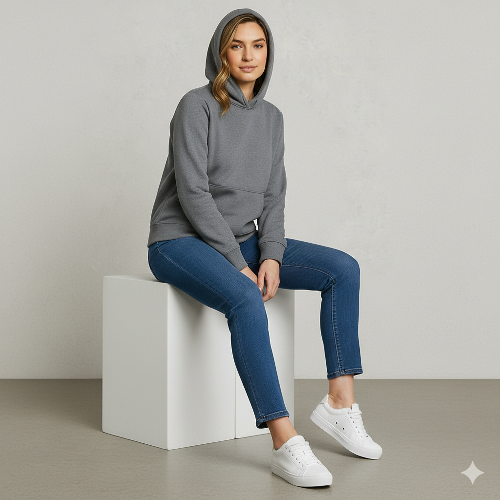 Warmer Damen Hoodie aus Fleece | Freizeit & Winter