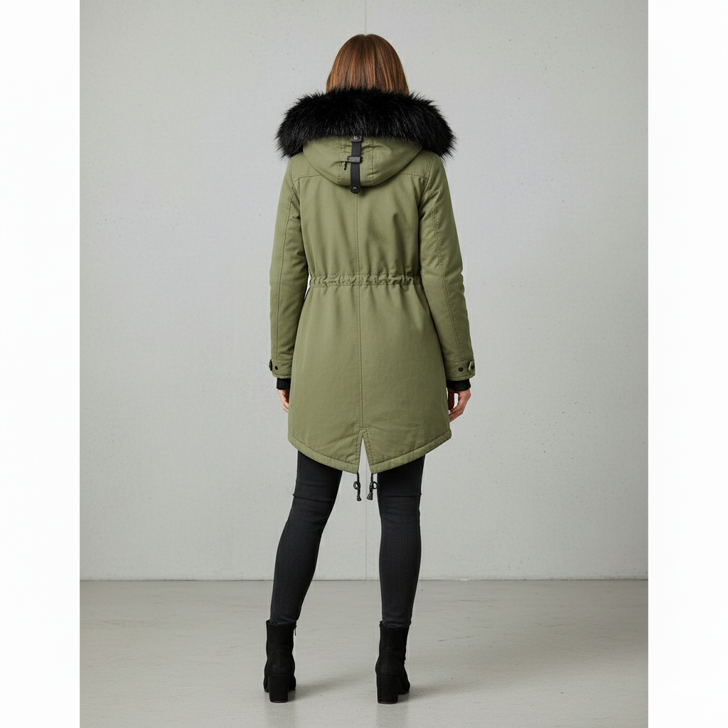 Damen Winterjacke mit Fellkapuze | Warm & Gefüttert