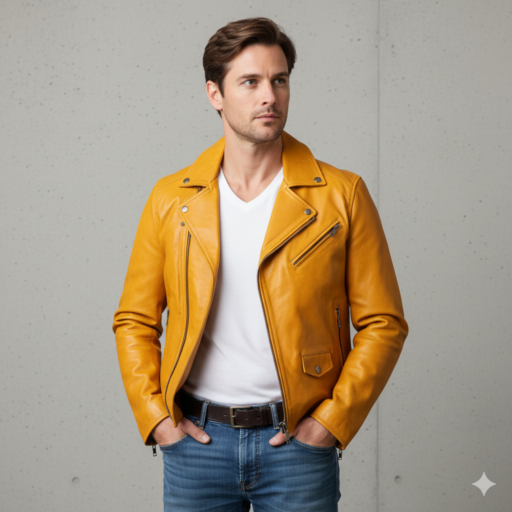 Herren Lederjacke im Biker-Stil | Modern & Lässig