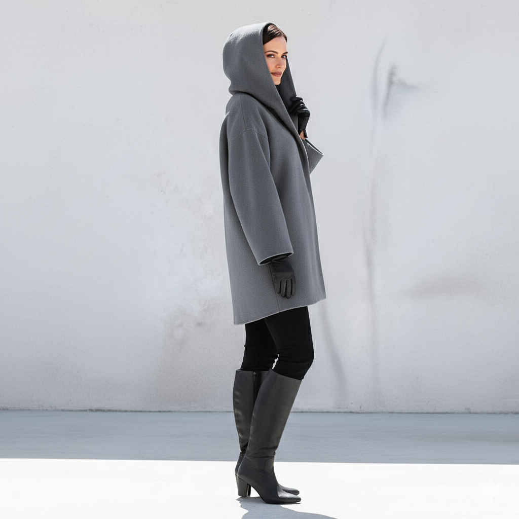 Damen Wollmantel Figurbetont Elegant | Stehkragen | Herbst Winter