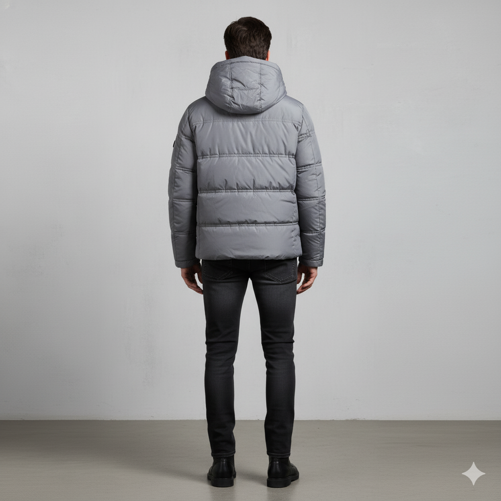 Warmer Herren Daunenmantel mit Kapuze | Winter & Freizeit