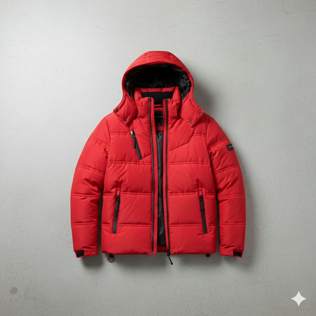 Warmer Herren Daunenmantel mit Kapuze | Winter & Freizeit