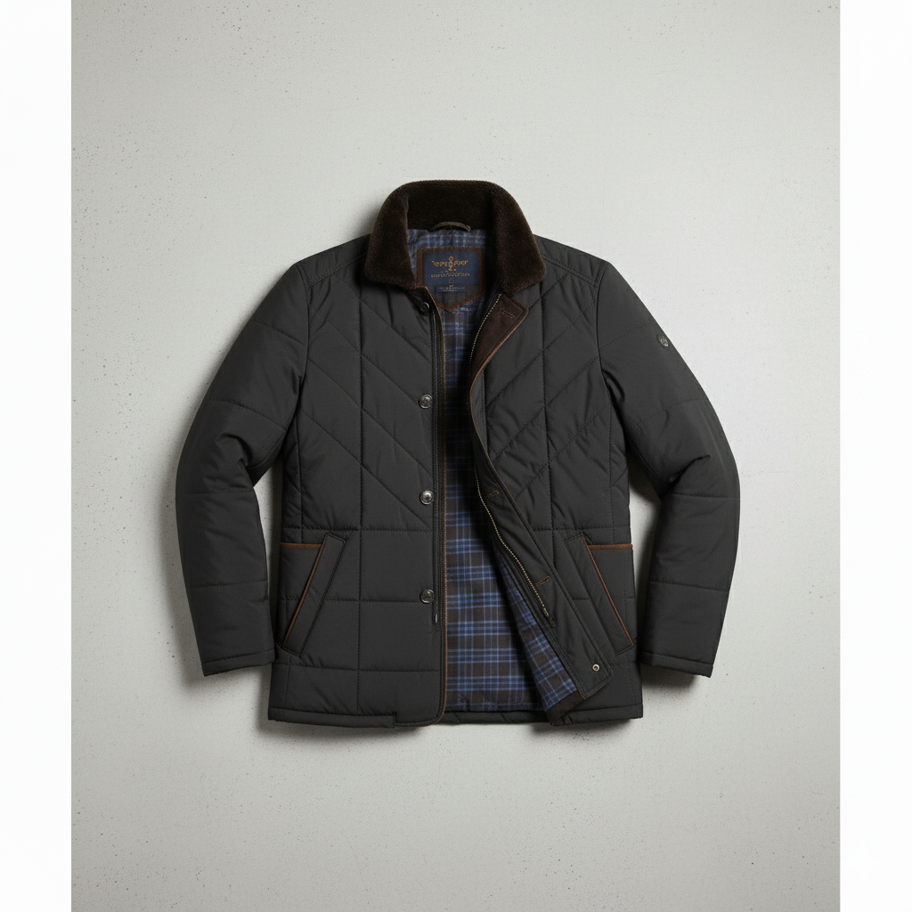 Elegante Herren Steppjacke mit Stehkragen | Warm | Winter