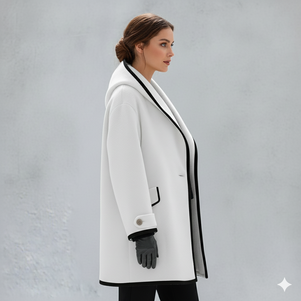 Eleganter Damenmantel mit Kontrastdetails | Herbst/Winter
