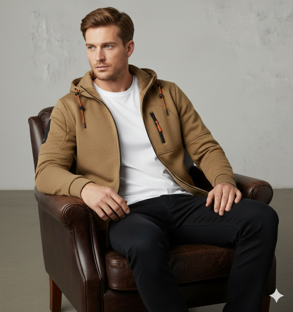 Fleecejacke für Herren mit Kapuze | Warm & Bequem | Herbst