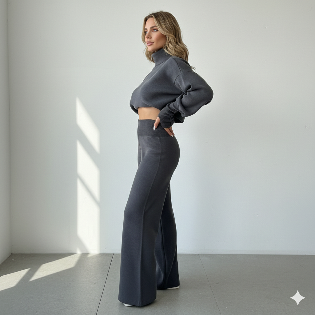 Damen Rollkragen Set mit Langarm | Lässig & Bequem | Winter
