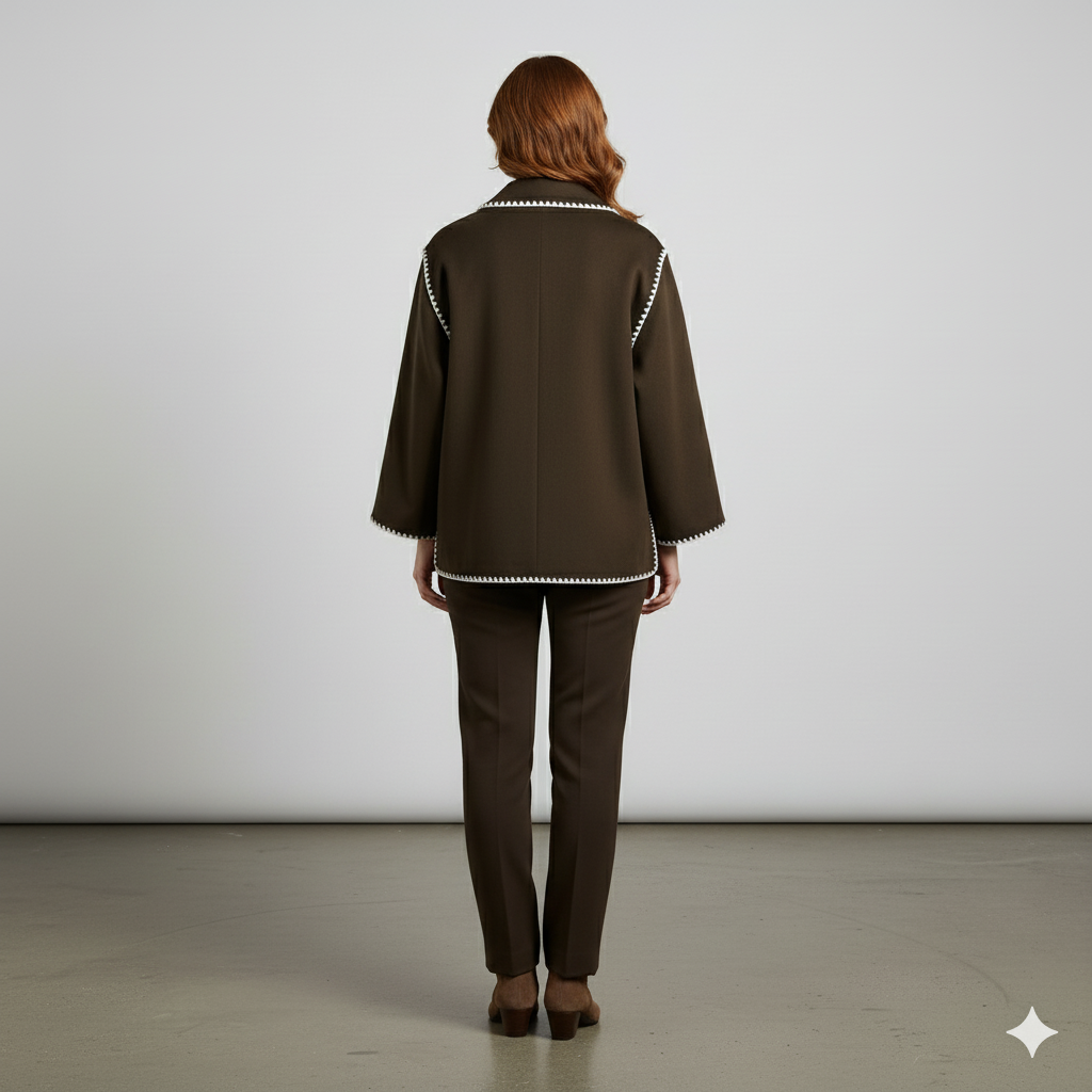 Damen Wollmantel mit Schal Kragen | Winter | Locker & Warm