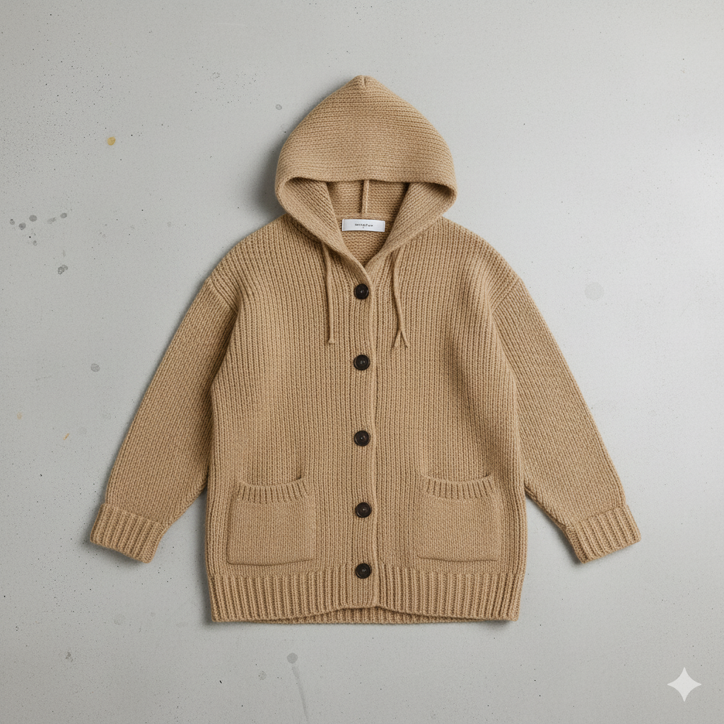 Kuscheliger Damen Strickjacke mit Kapuze | Warm für Herbst/Winter