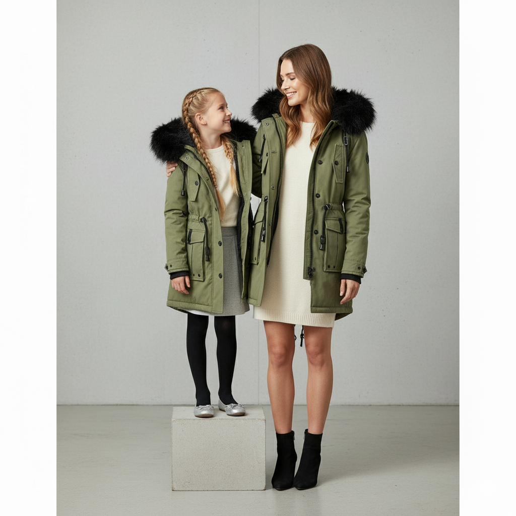 Damen Winterjacke mit Fellkapuze | Warm & Gefüttert