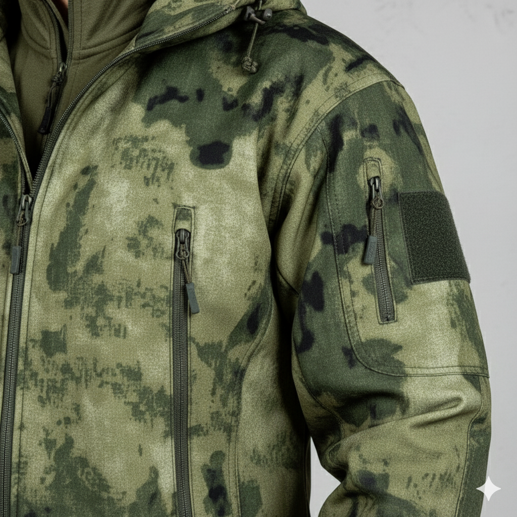 Herren Outdoor Taktikanzug mit Kapuze | Wasserabweisend & Winter