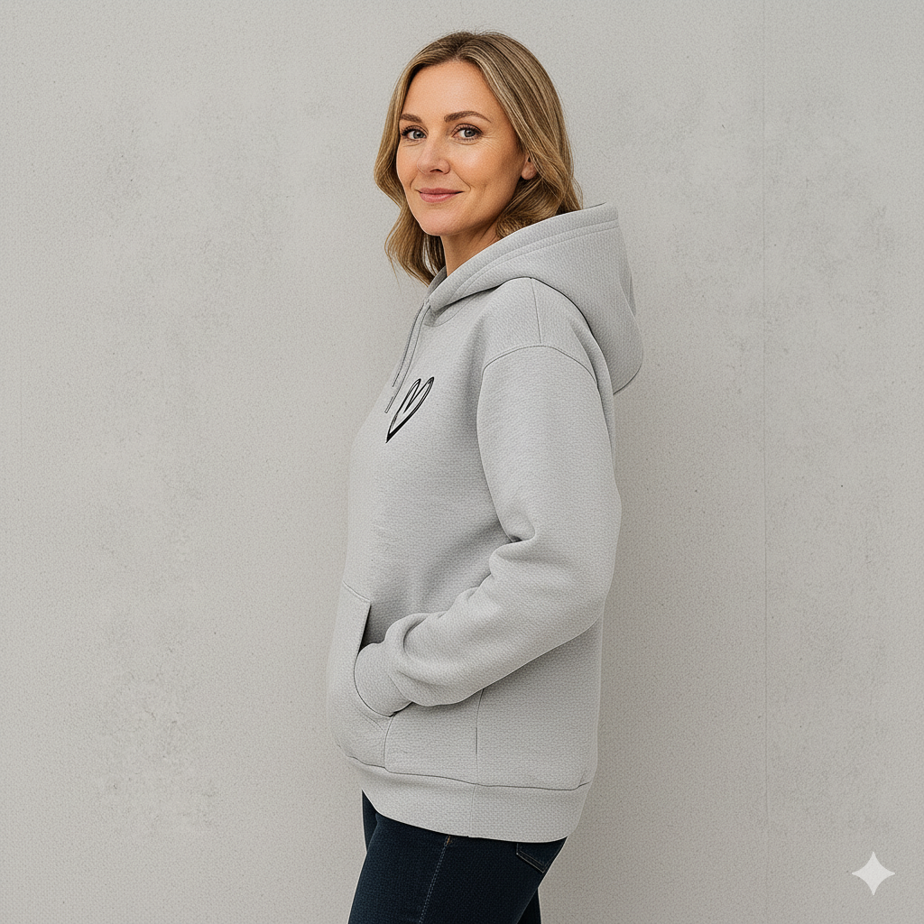 Damen Hoodie mit Herz Print | Lässig & Bequem