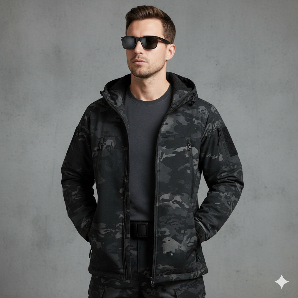 Herren Outdoor Taktikanzug mit Kapuze | Wasserabweisend & Winter
