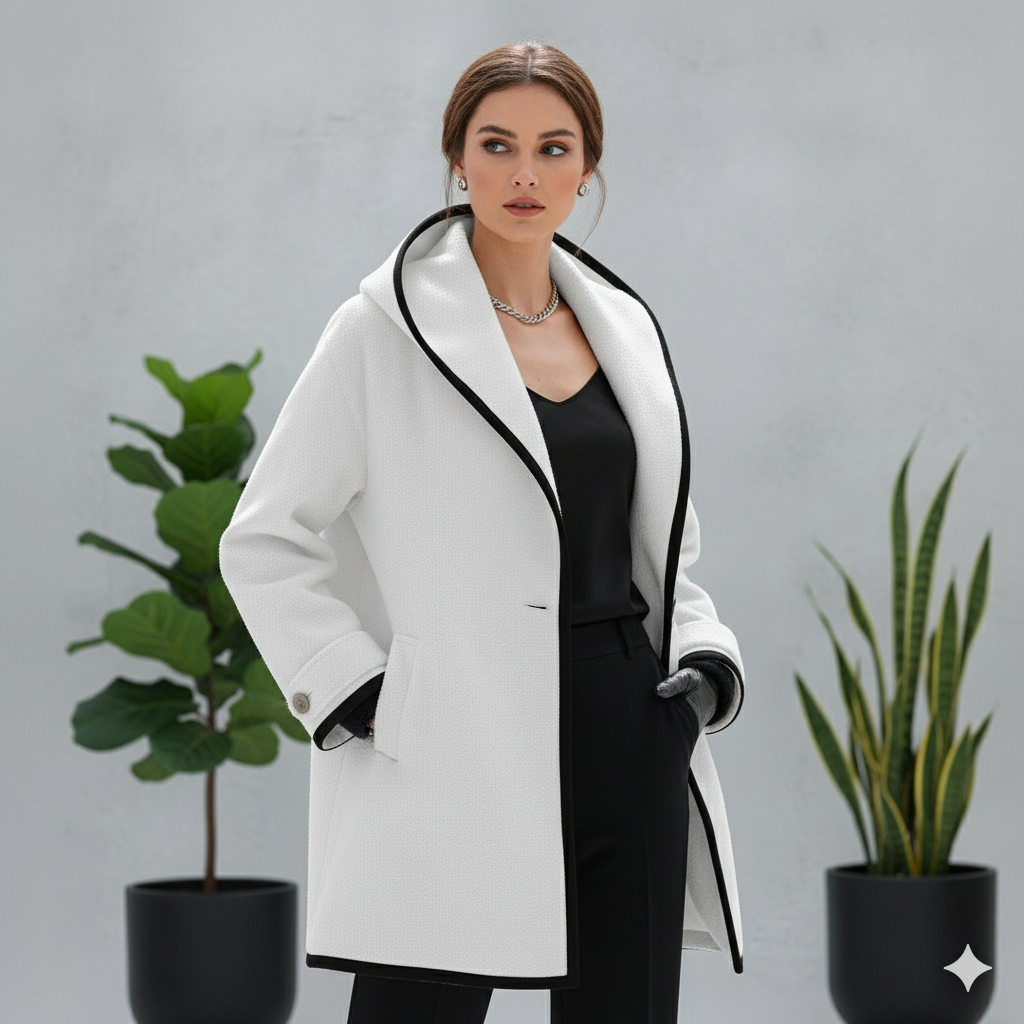 Eleganter Damenmantel mit Kontrastdetails | Herbst/Winter