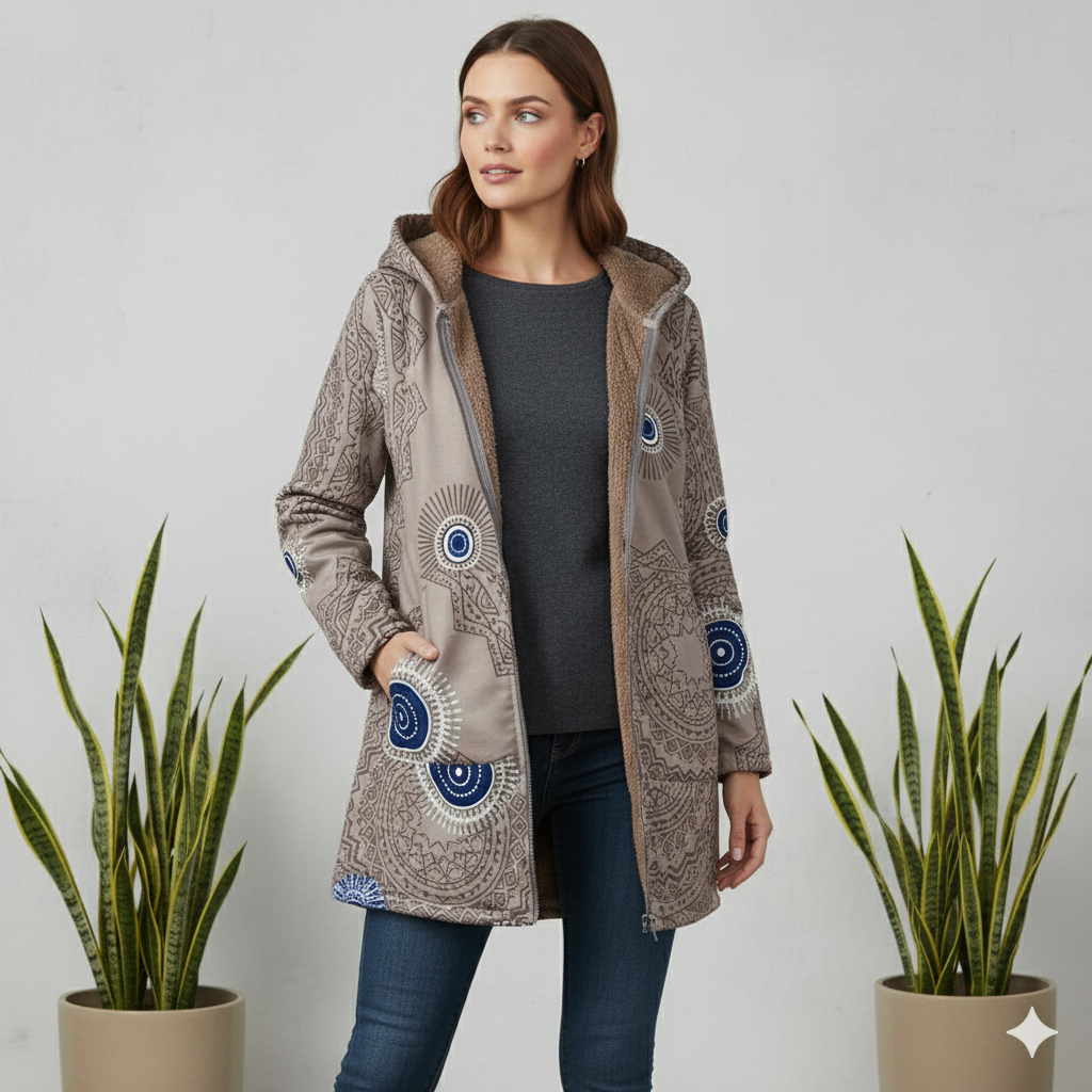 Damen Fleecejacke mit Kapuze | Plüsch & Kuschelig | Herbst/Winter