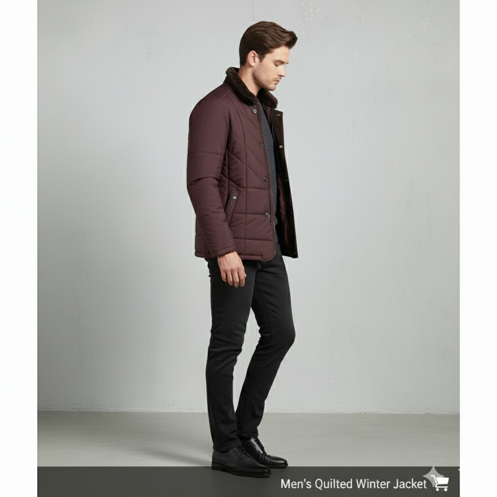 Elegante Herren Steppjacke mit Stehkragen | Warm | Winter