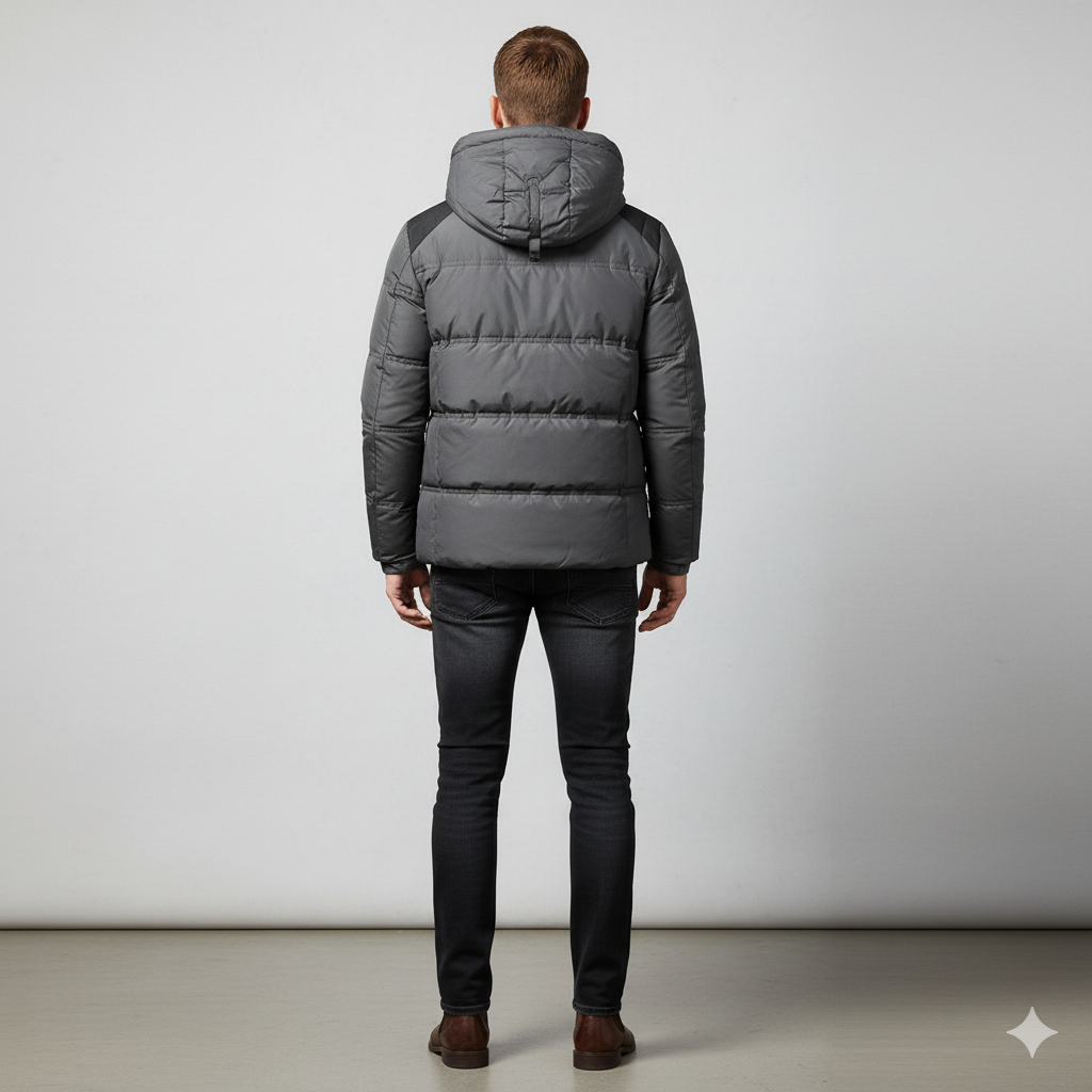 Warmer Herren Daunenmantel mit Kapuze | Winter & Freizeit