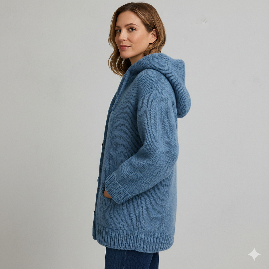 Kuscheliger Damen Strickjacke mit Kapuze | Warm für Herbst/Winter
