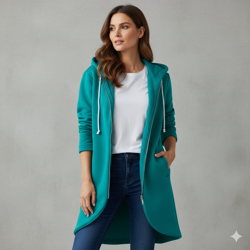 Damen Sweatjacke mit Kapuze & Reißverschluss | Herbst/Winter