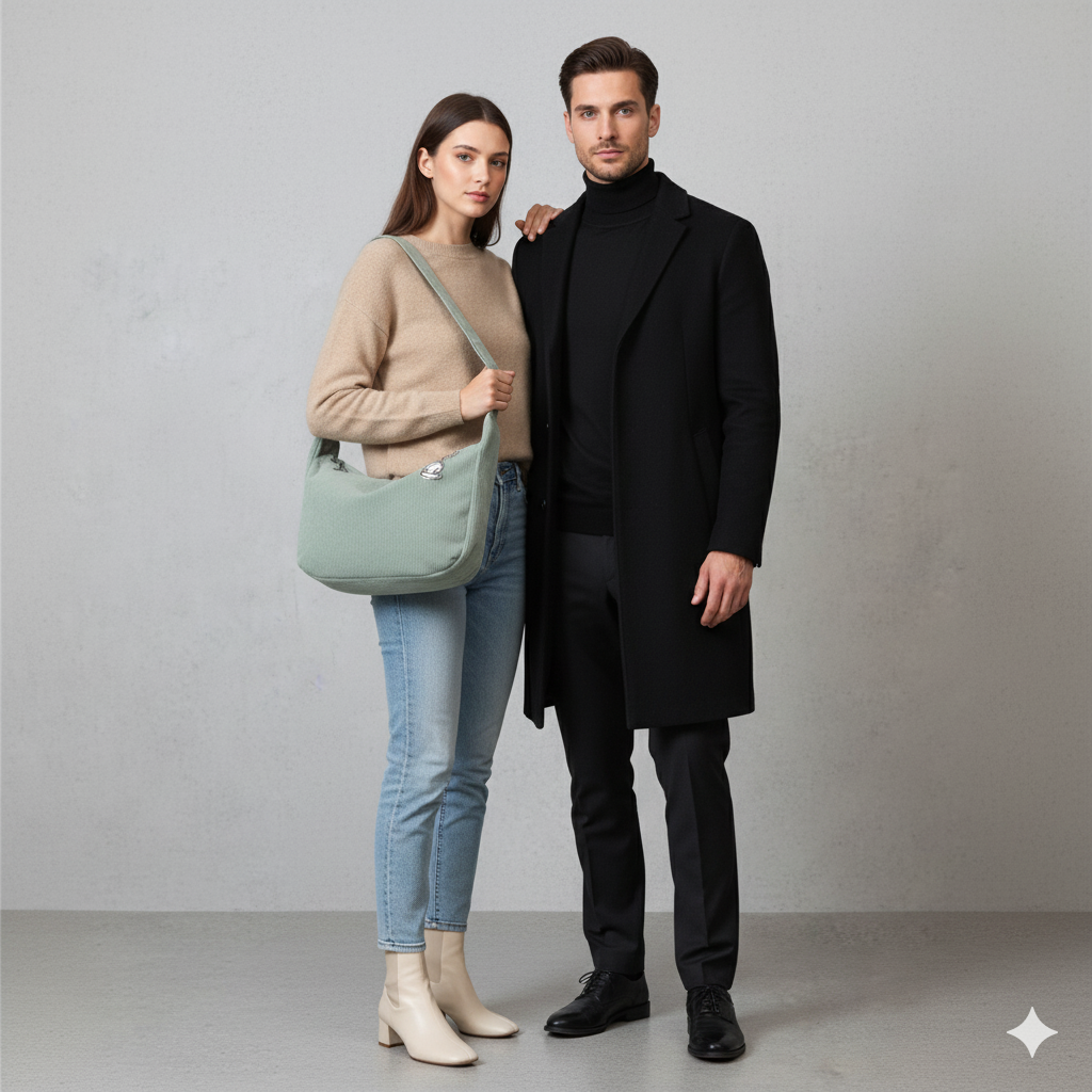 Lässige Damen Umhängetasche aus Cord | Leicht & Bequem