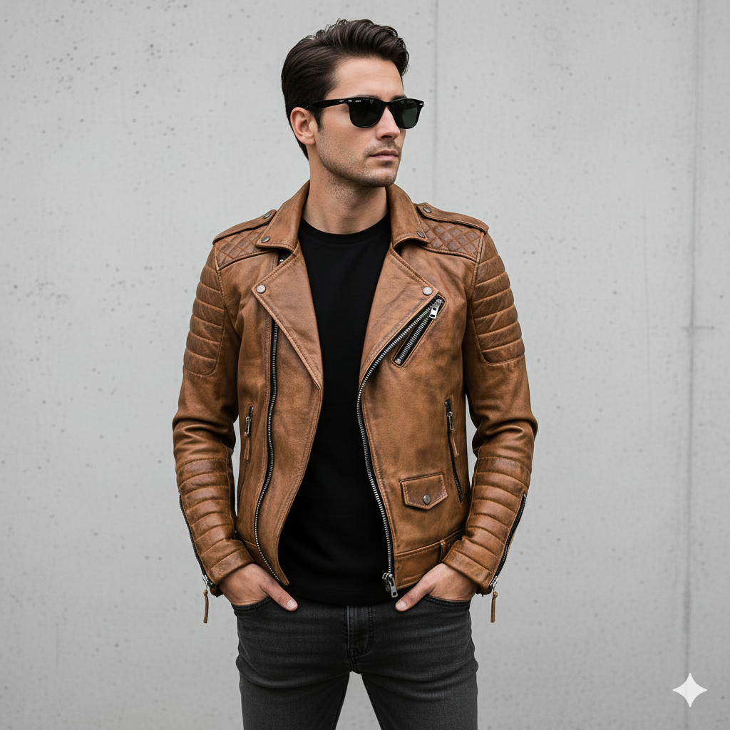 Herren Bikerjacke aus Veganleder | Modern & Casual