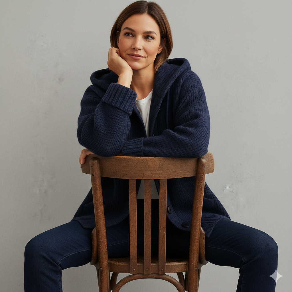 Kuscheliger Damen Strickjacke mit Kapuze | Warm für Herbst/Winter