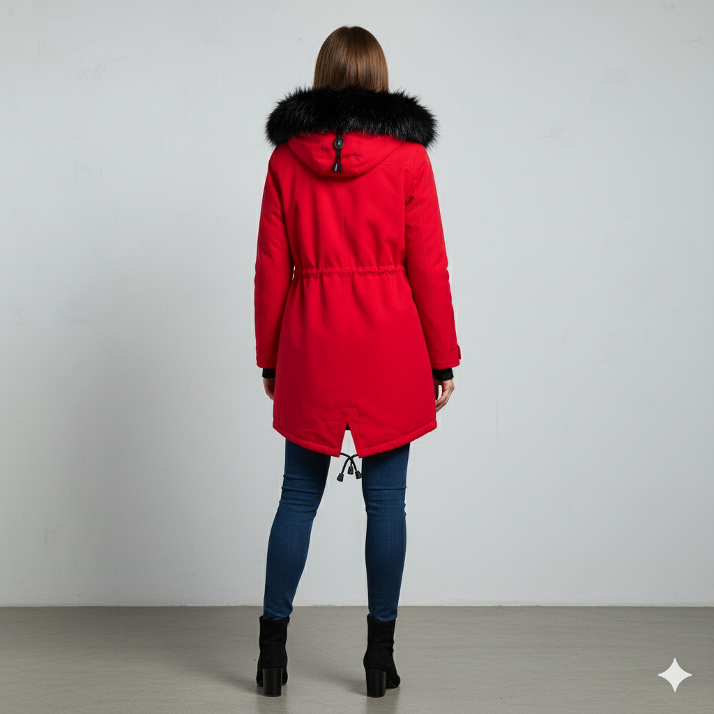 Damen Winterjacke mit Fellkapuze | Warm & Gefüttert