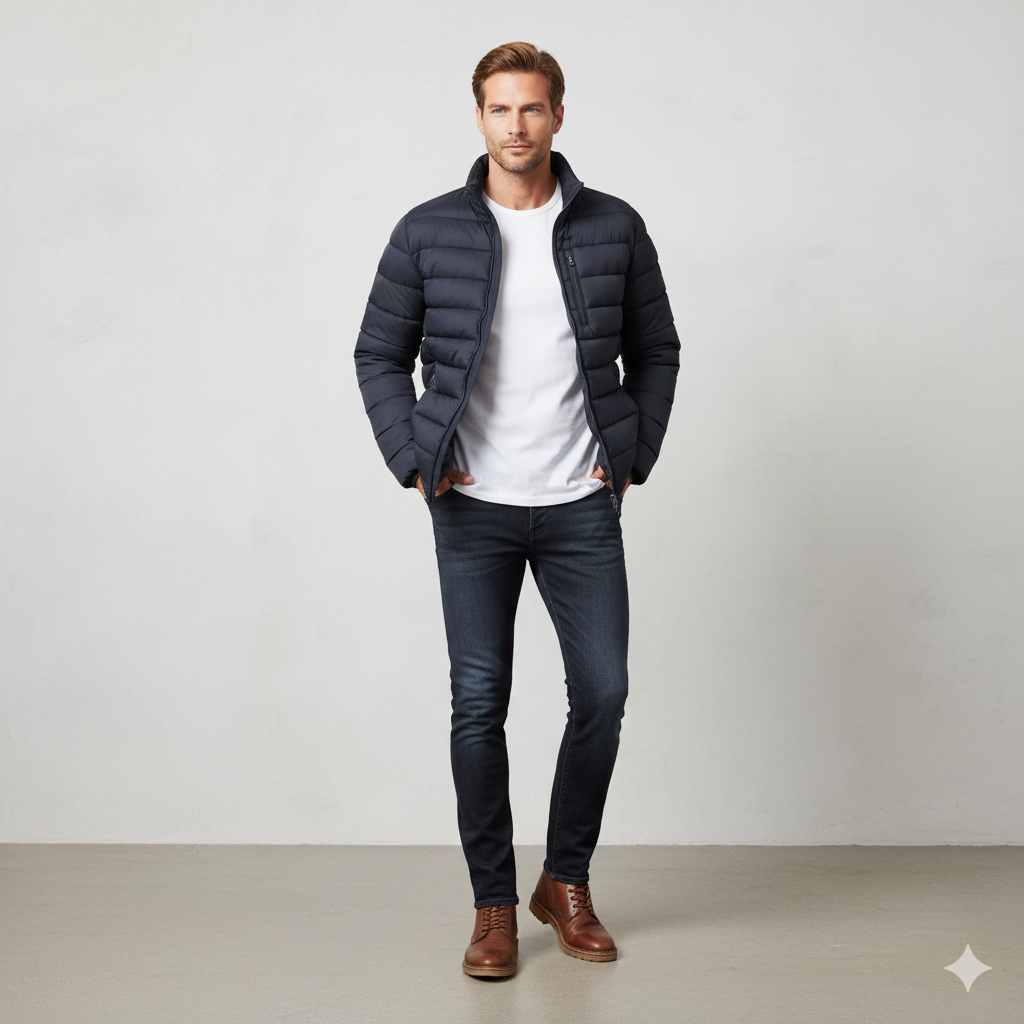 Leichte Herren Steppjacke | Herbst Winter Übergang