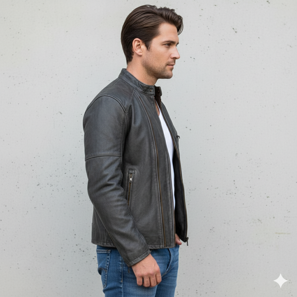 Herren Lederjacke im Biker-Stil | Modern & Lässig