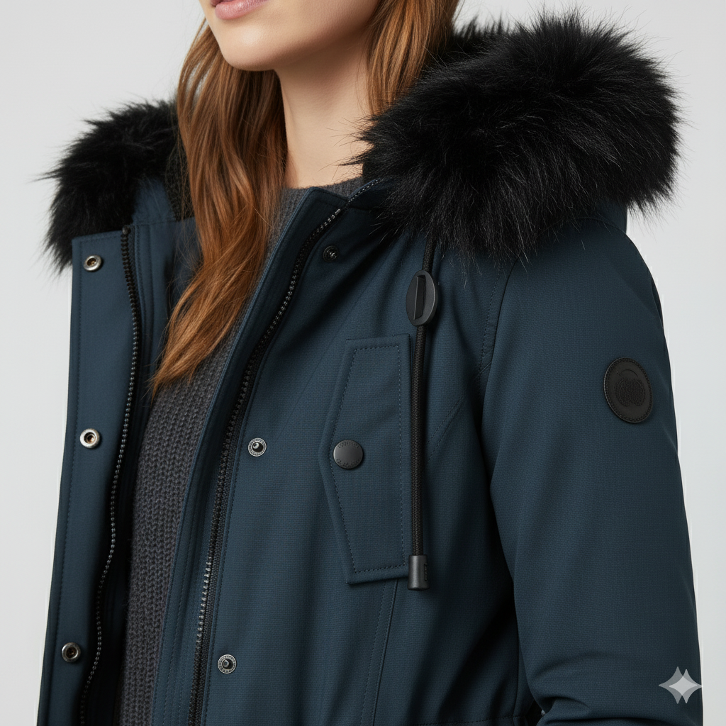 Damen Winterjacke mit Fellkapuze | Warm & Gefüttert