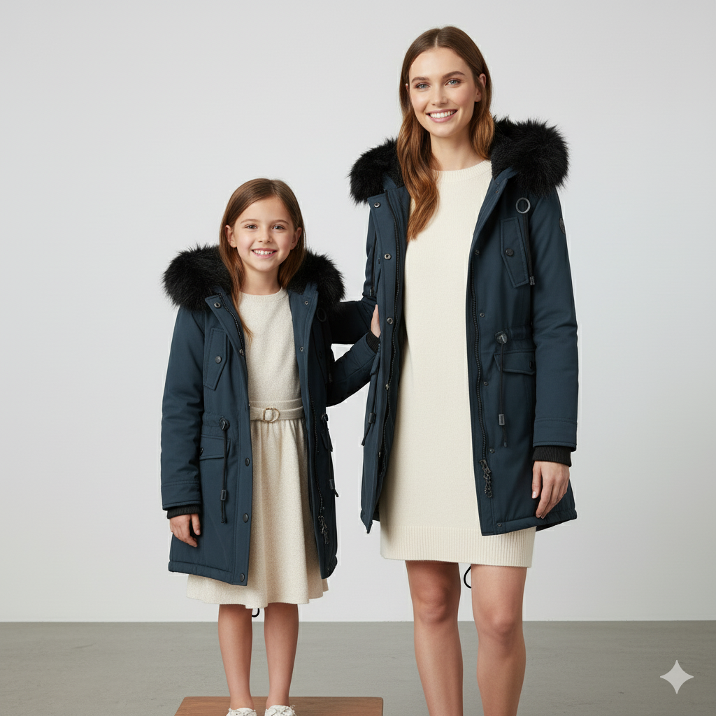 Damen Winterjacke mit Fellkapuze | Warm & Gefüttert