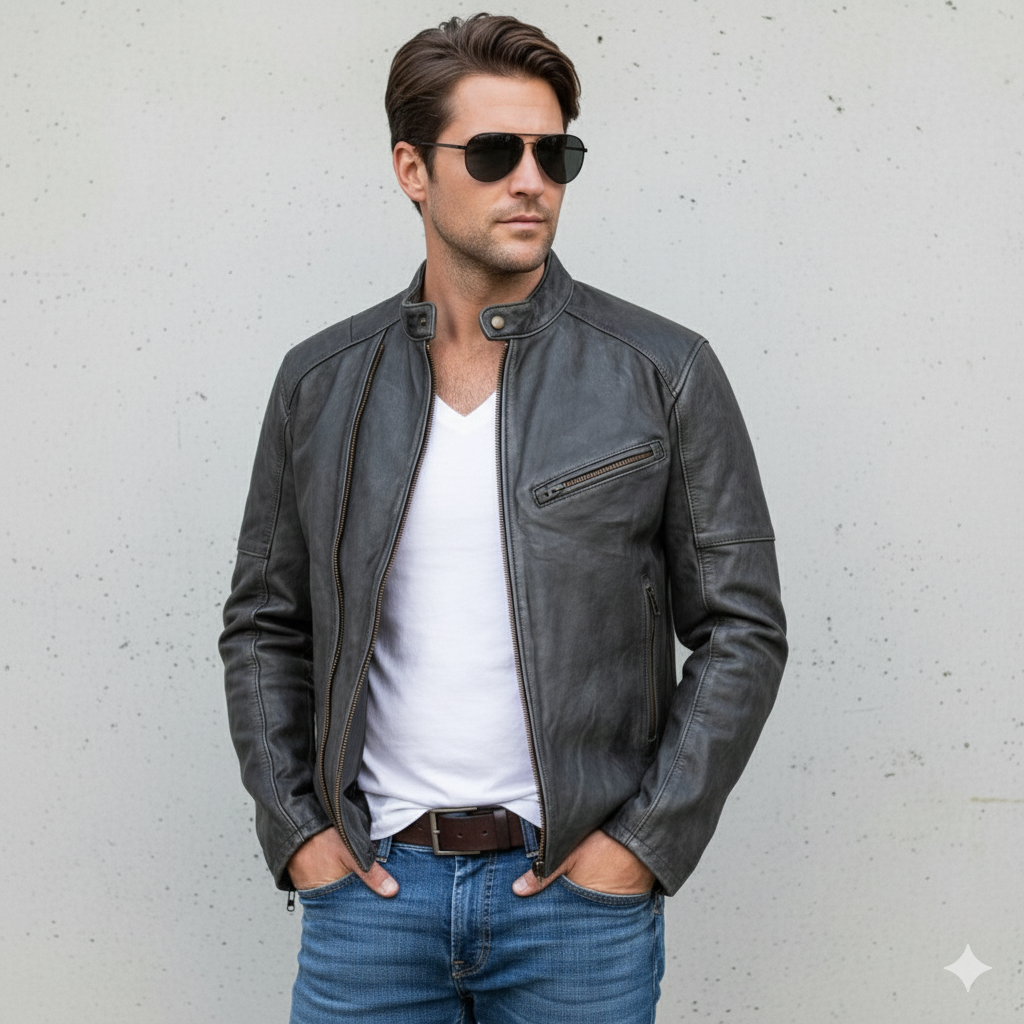 Herren Lederjacke im Biker-Stil | Modern & Lässig
