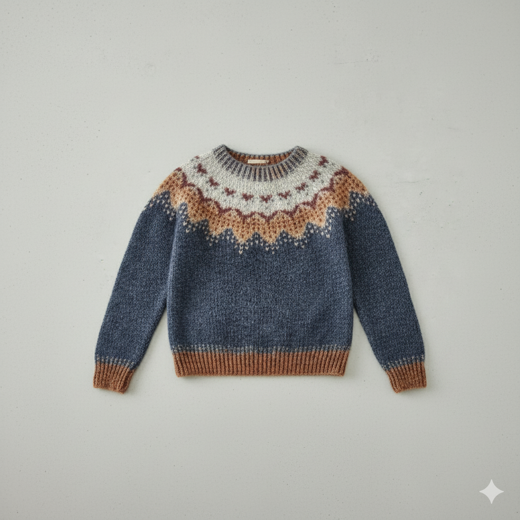 Damen Strickpullover mit Rundhals | Winter | Norweger-Muster