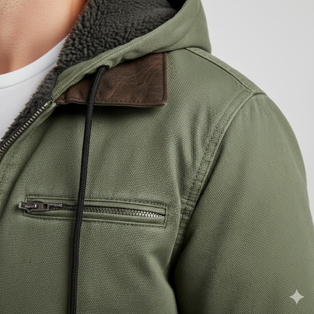 Warme Herren Kapuzenjacke mit Fleecefutter | Herbst Winter