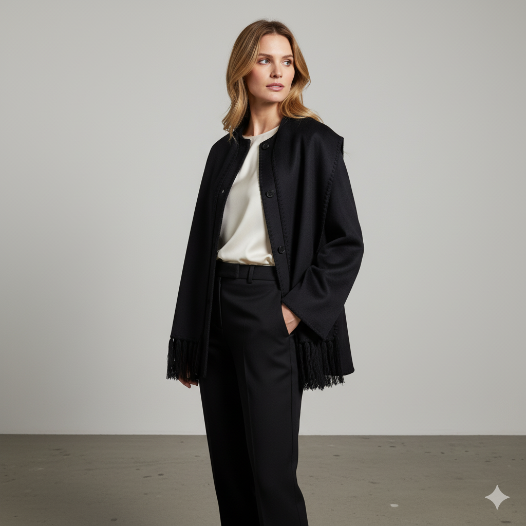Damen Wollmantel mit Schal Kragen | Winter | Locker & Warm
