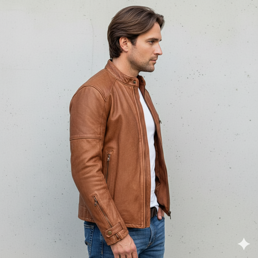 Herren Lederjacke im Biker-Stil | Modern & Lässig