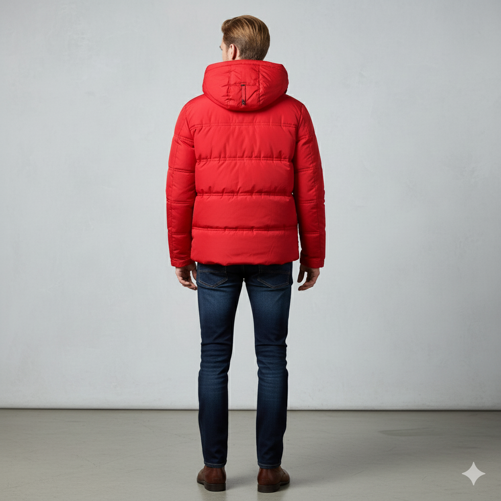 Warmer Herren Daunenmantel mit Kapuze | Winter & Freizeit