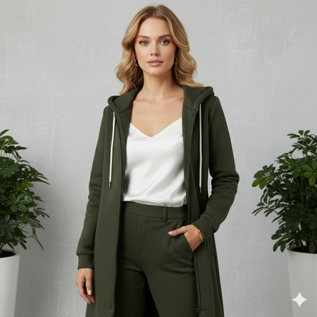 Damen Sweatjacke mit Kapuze & Reißverschluss | Herbst/Winter