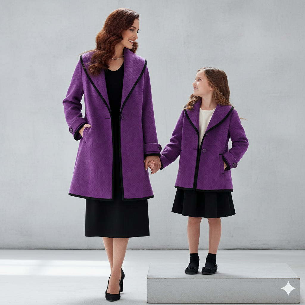 Eleganter Damenmantel mit Kontrastdetails | Herbst/Winter