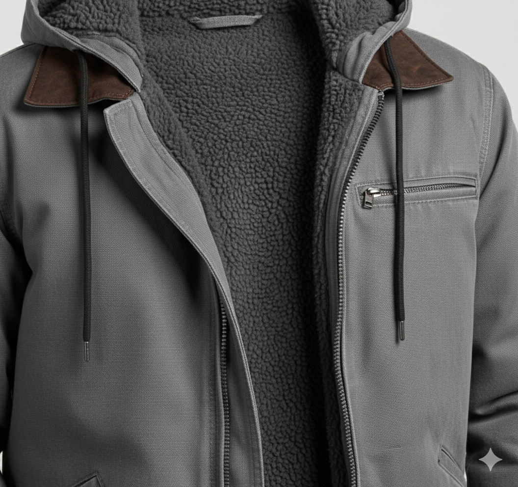 Warme Herren Kapuzenjacke mit Fleecefutter | Herbst Winter