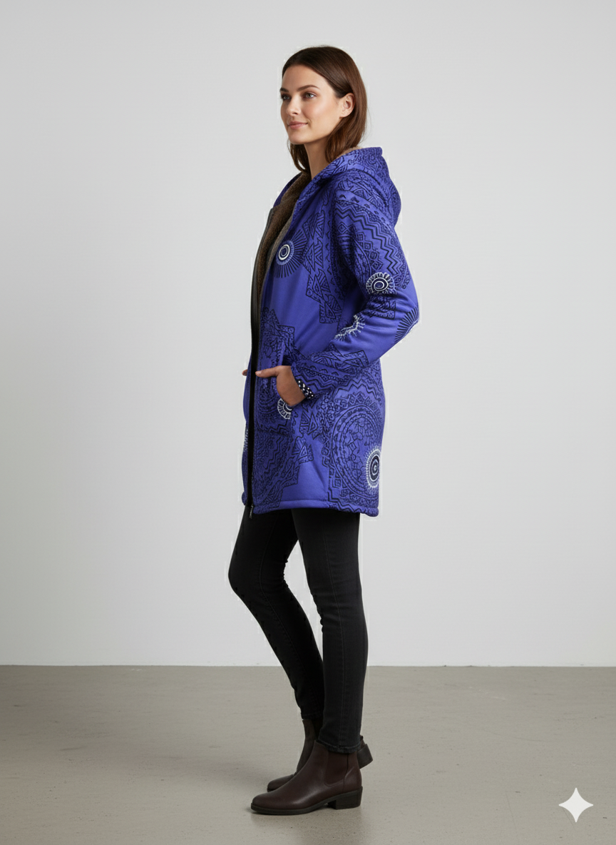 Damen Fleecejacke mit Kapuze | Plüsch & Kuschelig | Herbst/Winter