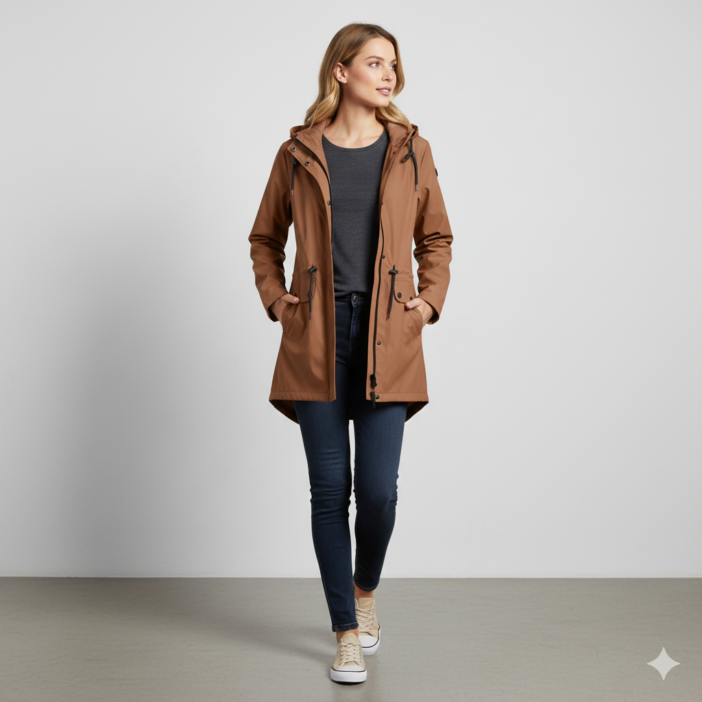 Damen Regenjacke mit Kapuze | Leicht & Wasserdicht | Übergang