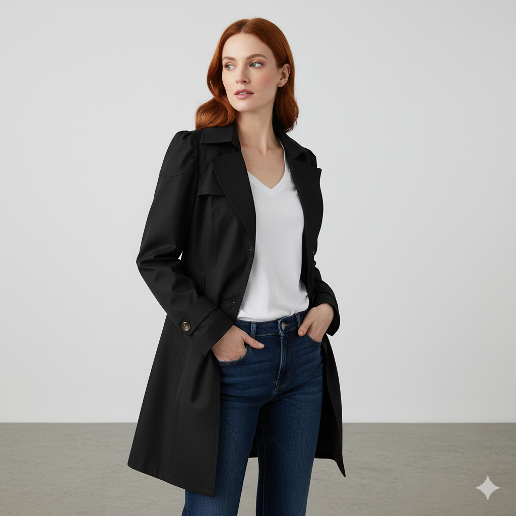 Damen Trenchcoat mit schmalem Schnitt | Mittellang & Elegant