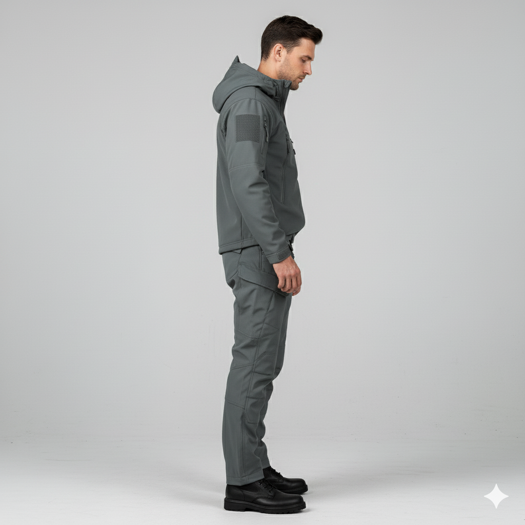 Herren Outdoor Taktikanzug mit Kapuze | Wasserabweisend & Winter