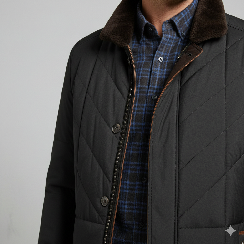 Elegante Herren Steppjacke mit Stehkragen | Warm | Winter
