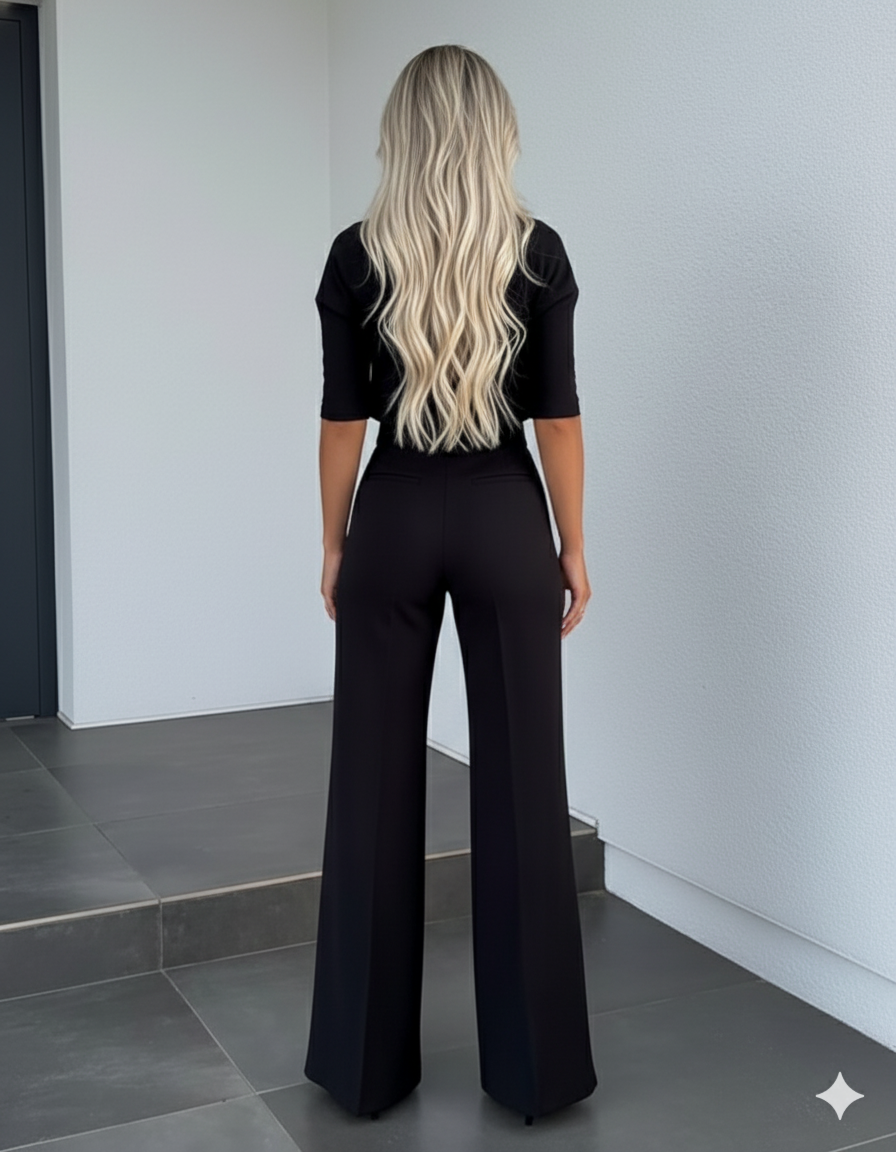 Kurzes Oberteil & High Waist Hose | Weit & Elegant