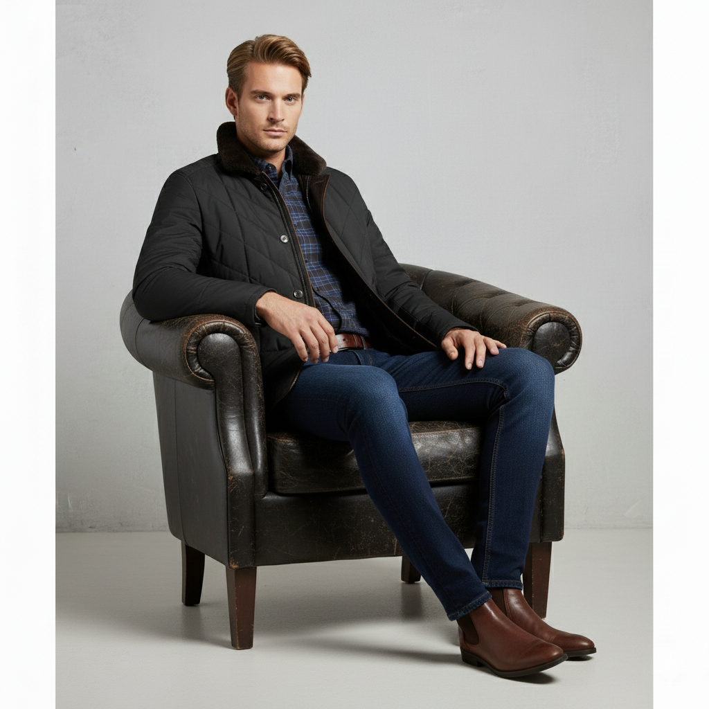 Elegante Herren Steppjacke mit Stehkragen | Warm | Winter