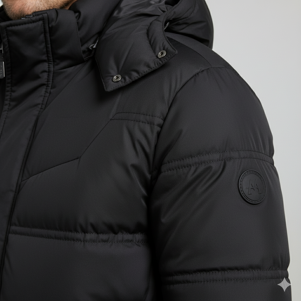 Warmer Herren Daunenmantel mit Kapuze | Winter & Freizeit